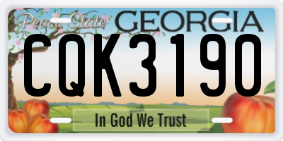 GA license plate CQK3190