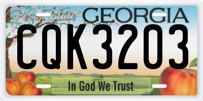GA license plate CQK3203