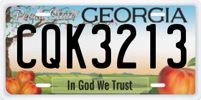 GA license plate CQK3213