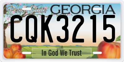 GA license plate CQK3215