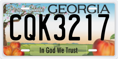 GA license plate CQK3217
