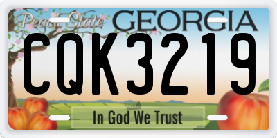 GA license plate CQK3219