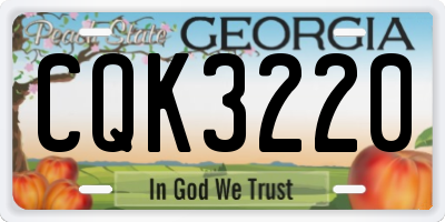GA license plate CQK3220