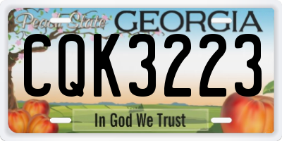 GA license plate CQK3223