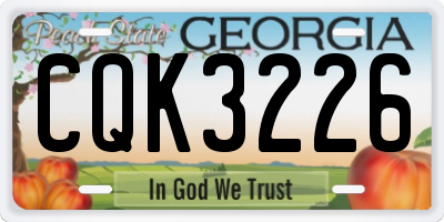 GA license plate CQK3226