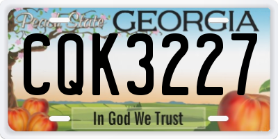 GA license plate CQK3227