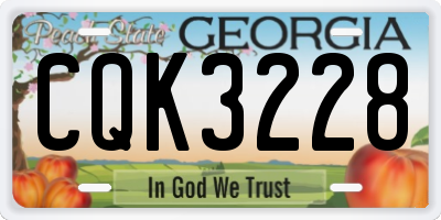 GA license plate CQK3228
