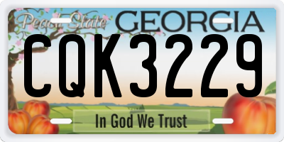 GA license plate CQK3229