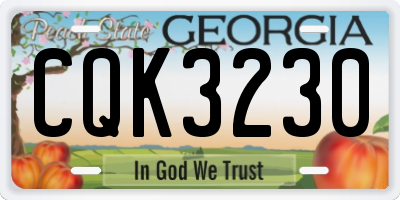 GA license plate CQK3230