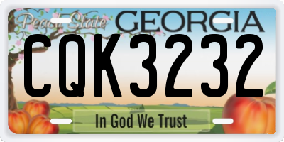 GA license plate CQK3232