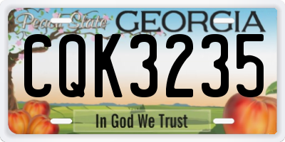 GA license plate CQK3235