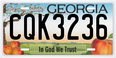 GA license plate CQK3236