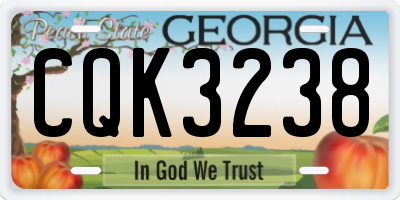 GA license plate CQK3238
