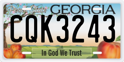 GA license plate CQK3243
