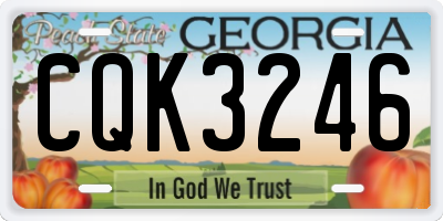 GA license plate CQK3246