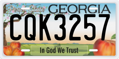 GA license plate CQK3257