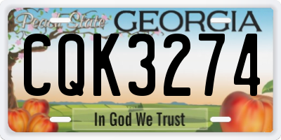 GA license plate CQK3274