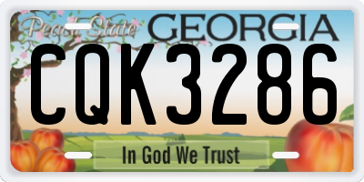 GA license plate CQK3286