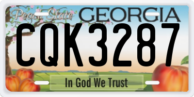 GA license plate CQK3287
