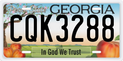 GA license plate CQK3288