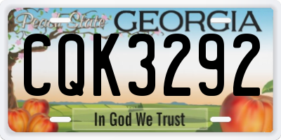 GA license plate CQK3292