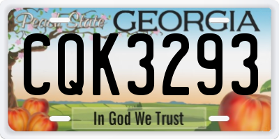GA license plate CQK3293