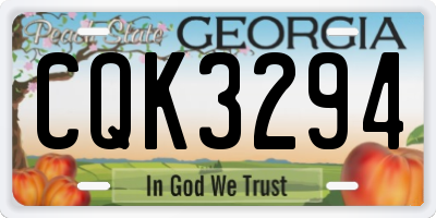 GA license plate CQK3294