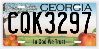 GA license plate CQK3297