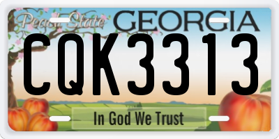 GA license plate CQK3313