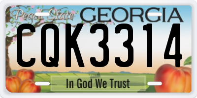 GA license plate CQK3314
