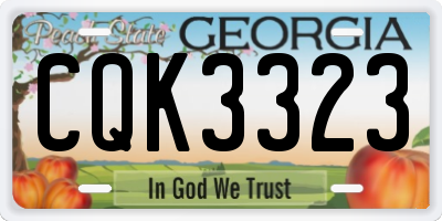 GA license plate CQK3323