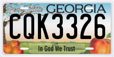 GA license plate CQK3326