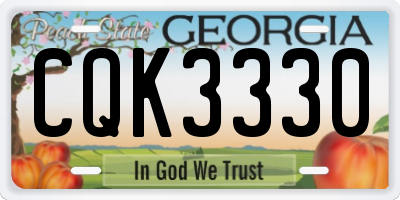 GA license plate CQK3330