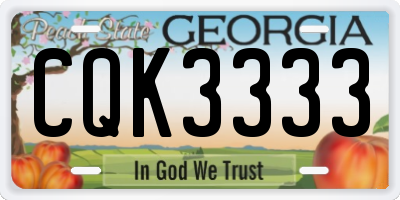 GA license plate CQK3333