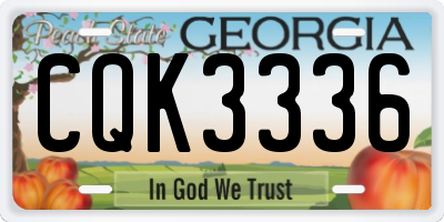 GA license plate CQK3336