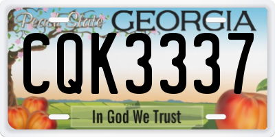 GA license plate CQK3337