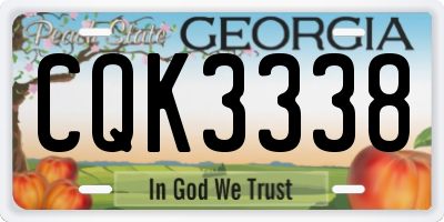 GA license plate CQK3338