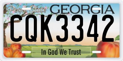 GA license plate CQK3342