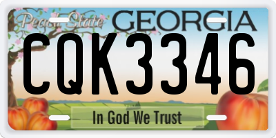 GA license plate CQK3346