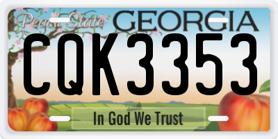 GA license plate CQK3353