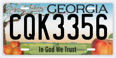 GA license plate CQK3356