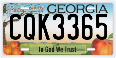 GA license plate CQK3365