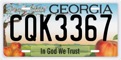 GA license plate CQK3367