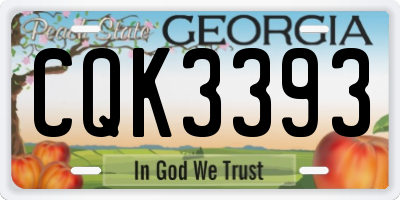 GA license plate CQK3393