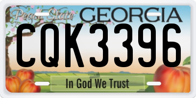 GA license plate CQK3396