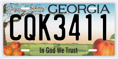 GA license plate CQK3411