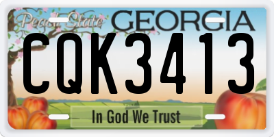 GA license plate CQK3413