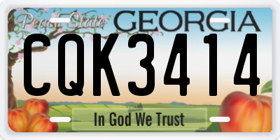GA license plate CQK3414