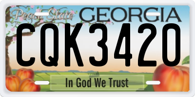 GA license plate CQK3420