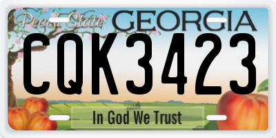 GA license plate CQK3423